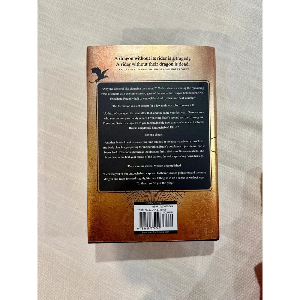 Fourth‎ Wing Rebecca Yarros First Edition Hardcover Red Tower Books 2023 Fantasy